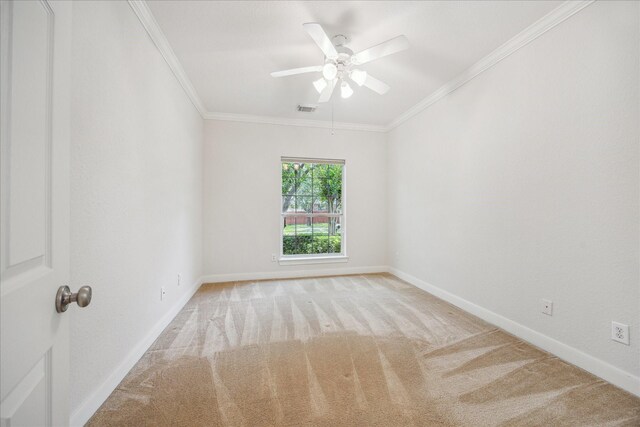 5638 Ballina Canyon Ln, Houston, TX 77041 - carpeted spare room with ceiling fan, crown molding, and baseboards