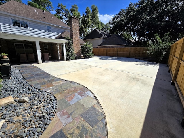 view of patio with a fenced backyard