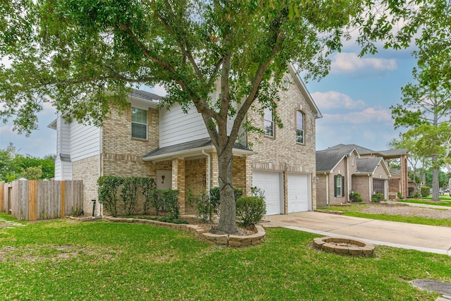 9322 Colt Canyon Ln, Houston, TX 77089 - traditional-style home with concrete driveway, an attached garage, and brick siding