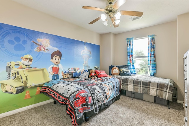 9322 Colt Canyon Ln, Houston, TX 77089 - bedroom with carpet and ceiling fan