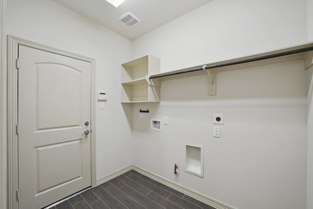 23 Castello Ln, Missouri City, TX 77459 - clothes washing area with laundry area, visible vents, baseboards, gas dryer hookup, and electric dryer hookup