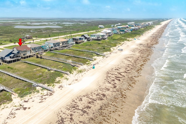 2330 Blue Water Hwy, Surfside Beach, TX 77541 - drone / aerial view featuring a beach view and a water view