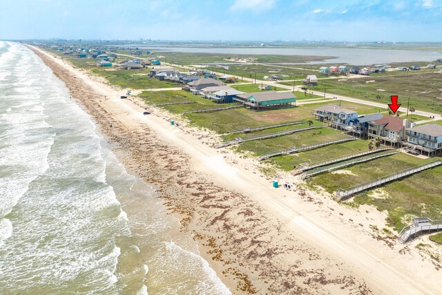 2330 Blue Water Hwy, Surfside Beach, TX 77541 - aerial view featuring a view of the beach and a water view