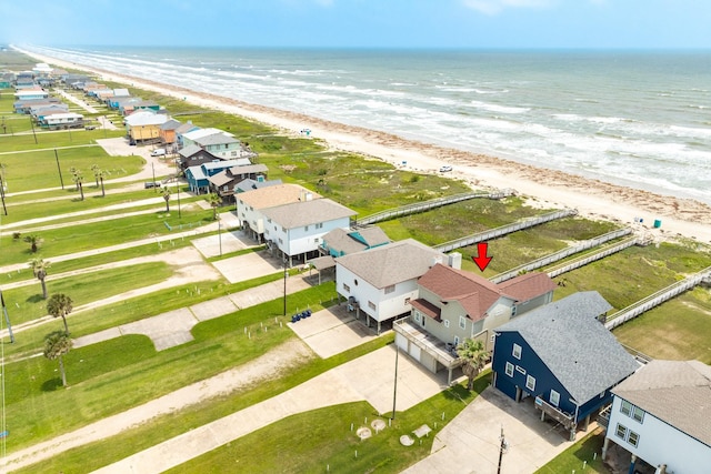 2330 Blue Water Hwy, Surfside Beach, TX 77541 - birds eye view of property with a beach view and a water view