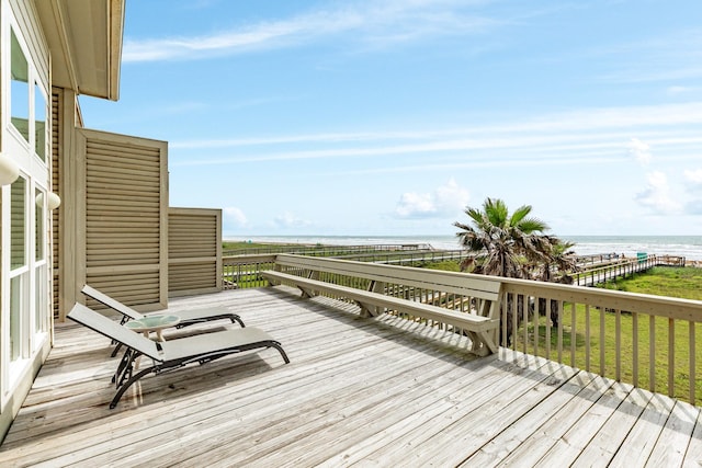 2330 Blue Water Hwy, Surfside Beach, TX 77541 - wooden deck featuring a water view