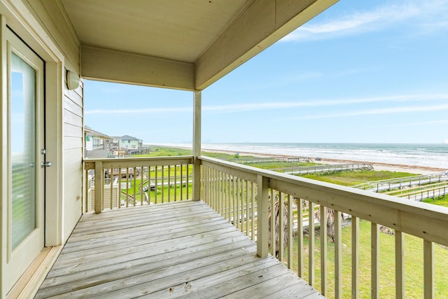 2330 Blue Water Hwy, Surfside Beach, TX 77541 - deck with a beach view and a water view