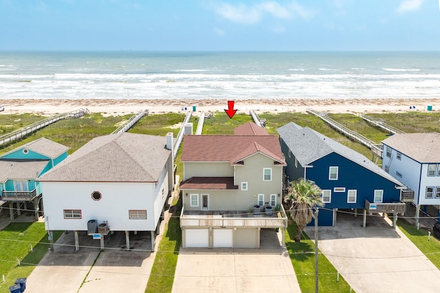 2330 Blue Water Hwy, Surfside Beach, TX 77541 - bird's eye view featuring a beach view and a water view