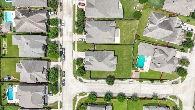 bird's eye view with a residential view