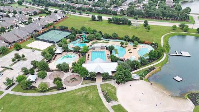 10418 Texas Sage Way, Cypress, TX 77433 - bird's eye view of a pool area and a large body of water