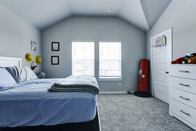 4910 Magnolia Springs Dr, Pearland, TX 77584 - carpeted bedroom featuring baseboards and lofted ceiling