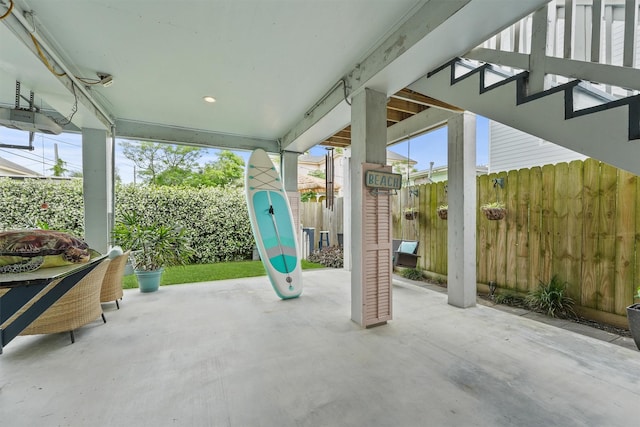 view of patio with a fenced backyard