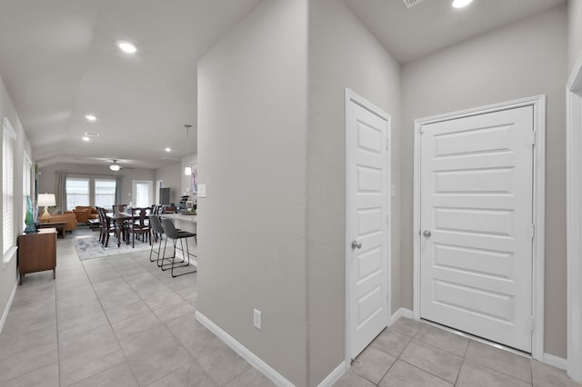 17422 Buckeye Br, Conroe, TX 77385 - hall featuring recessed lighting, light tile patterned floors, and baseboards