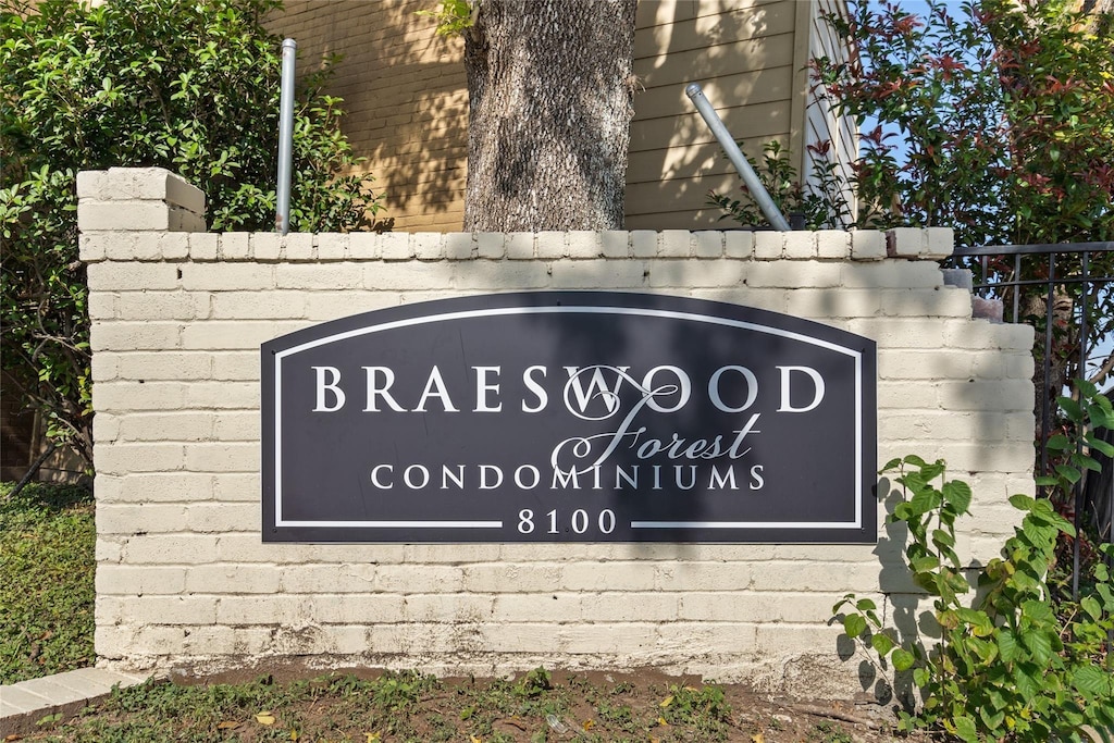 view of community sign