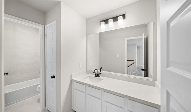 2617 Bisbee Rd, League City, TX 77573 - bathroom with vanity, toilet, and shower / tub combination