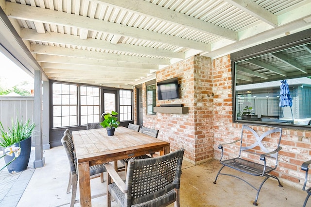 view of patio / terrace with fence and outdoor dining space