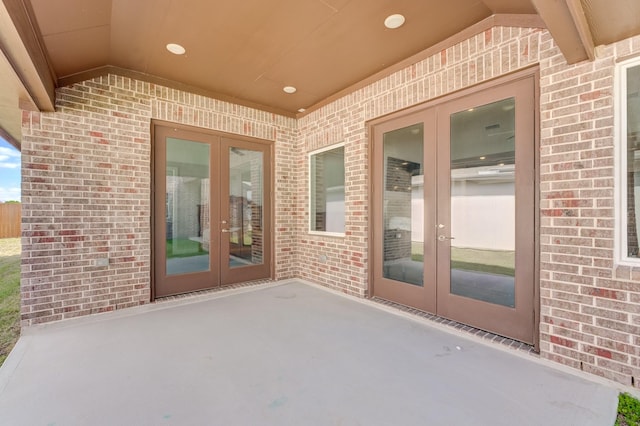 view of patio with french doors