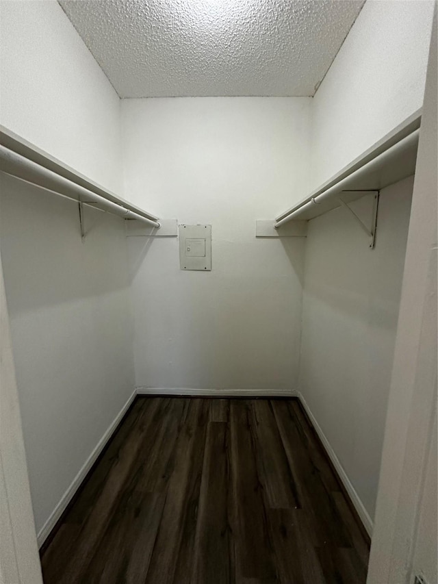 10047 Westpark Dr Unit 73, Houston, TX 77042 - walk in closet with dark wood-type flooring