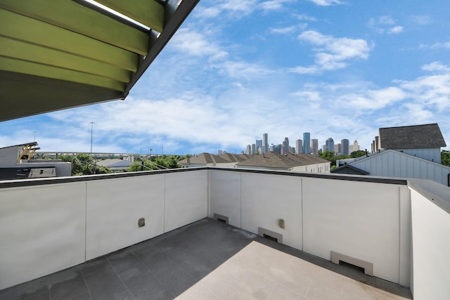 balcony with a view of city
