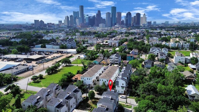 aerial view featuring a view of city