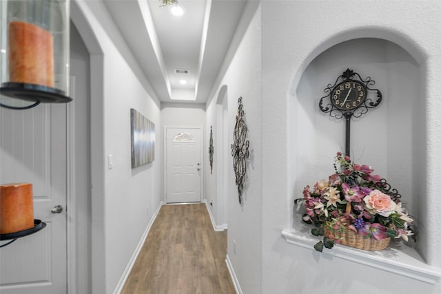 11310 Cora Ln, Willis, TX 77318 - corridor with visible vents, recessed lighting, baseboards, and wood finished floors