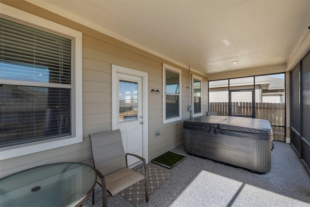 11310 Cora Ln, Willis, TX 77318 - sunroom with a jacuzzi