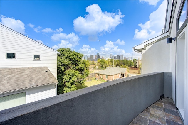 balcony featuring a view of city