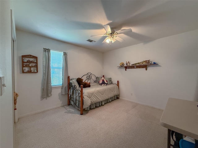 5325 County Road 2691, Buffalo, TX 75831 - carpeted bedroom with visible vents, baseboards, and ceiling fan