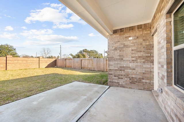 view of patio with a fenced backyard