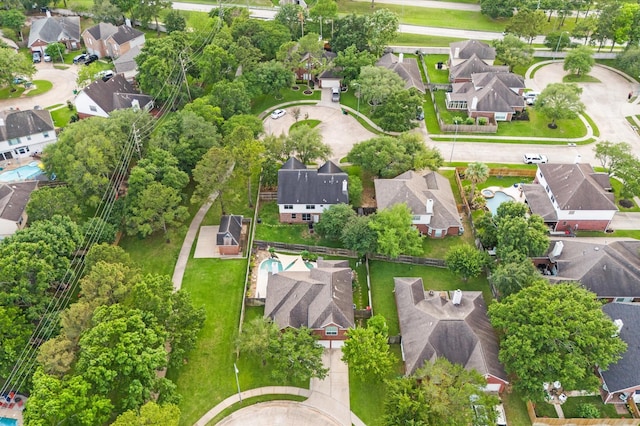 aerial view with a residential view