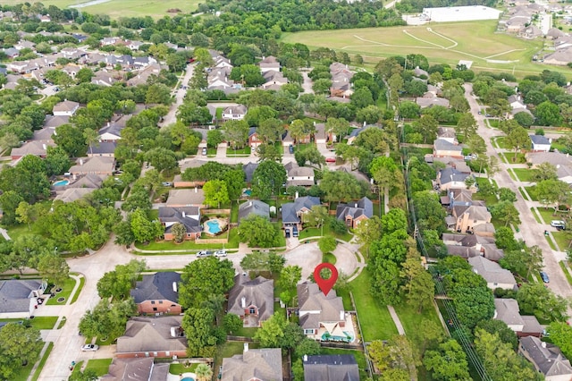bird's eye view featuring a residential view