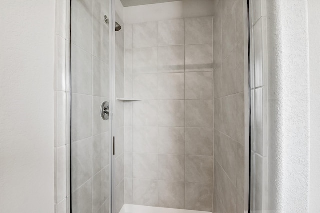 bathroom featuring a shower stall