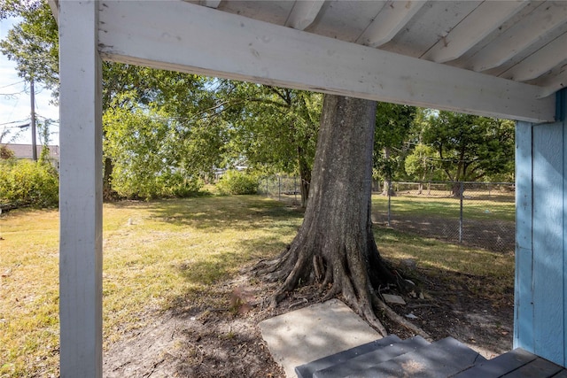 view of yard featuring fence