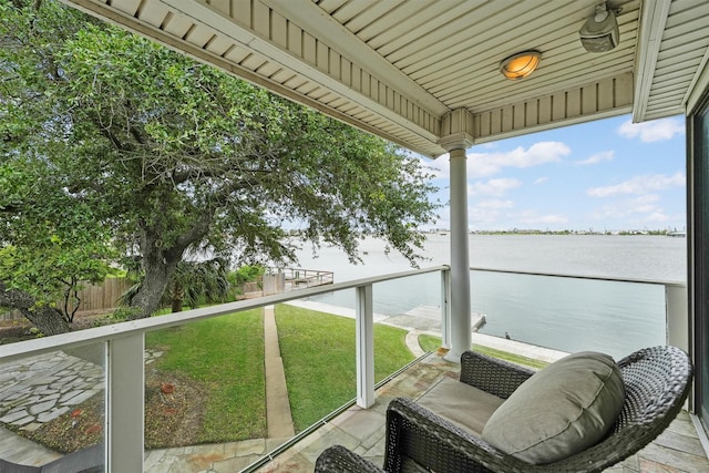 18 S Shore Dr S, Galveston, TX 77551 - balcony featuring a water view