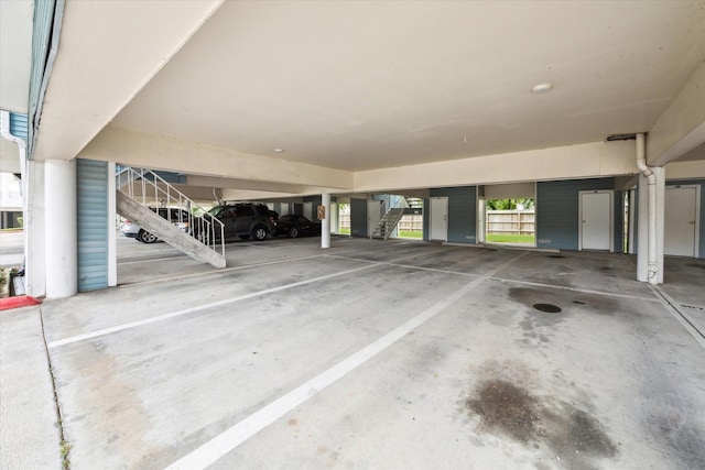 view of parking garage