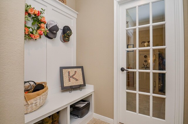 mudroom with baseboards