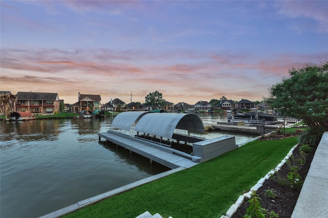 2025 S Shore Blvd, Montgomery, TX 77356 - view of dock featuring a residential view, a water view, and a lawn
