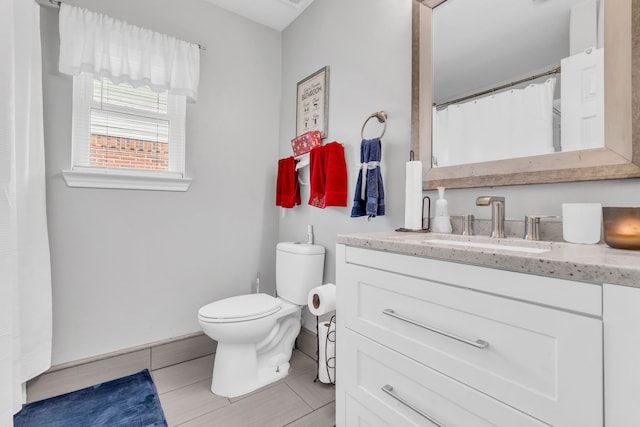 9114 Colony Cove Dr, Spring, TX 77379 - bathroom featuring vanity, tile patterned flooring, and toilet
