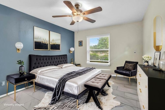 9114 Colony Cove Dr, Spring, TX 77379 - bedroom with a ceiling fan and baseboards