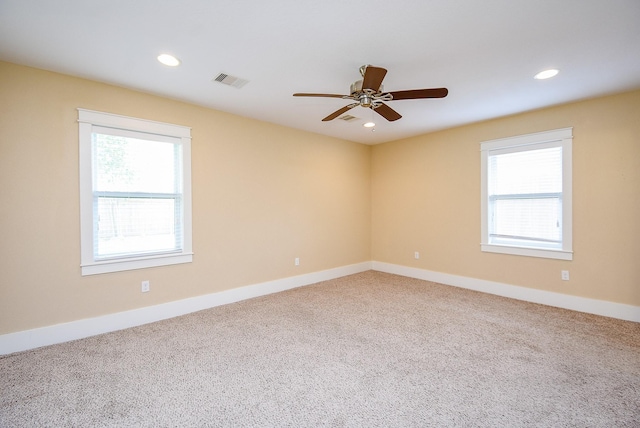 1406 Foxwood Rd, Houston, TX 77008 - carpeted spare room featuring baseboards, a ceiling fan, and visible vents