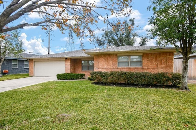 1406 Foxwood Rd, Houston, TX 77008 - ranch-style home with an attached garage, a front yard, driveway, and brick siding