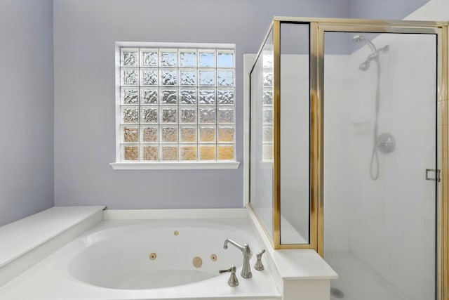 11030 Sprucedale Ct, Houston, TX 77070 - full bath with a stall shower and a whirlpool tub