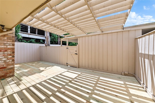view of patio featuring a wooden deck