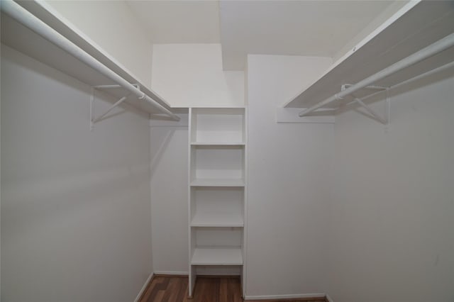 spacious closet with wood finished floors