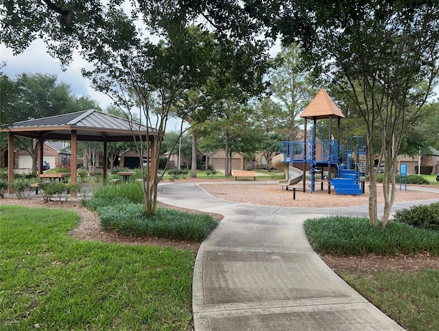 5018 Tramonte Trl, Katy, TX 77494 - view of property's community featuring a lawn, a gazebo, and playground community