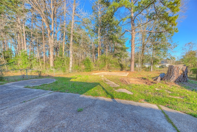 view of yard featuring fence