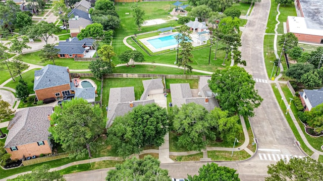 aerial view with a residential view