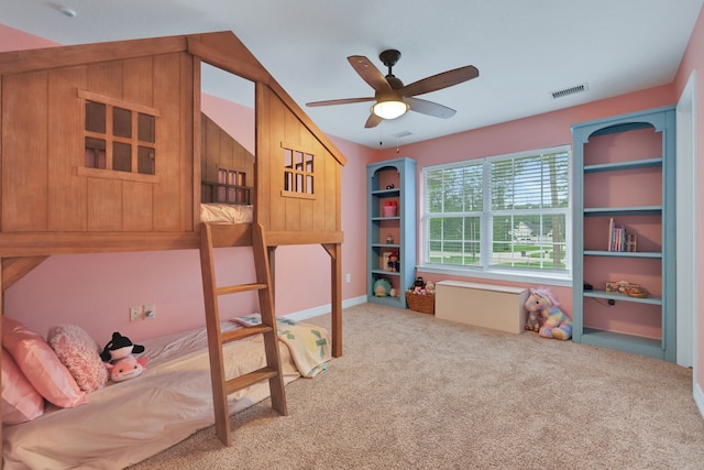 bedroom featuring visible vents and carpet