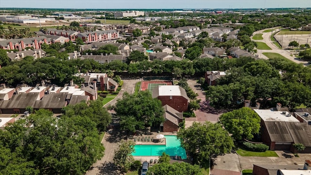 7447 Cambridge St, Houston, TX 77054 - aerial view of residential area with a pool area