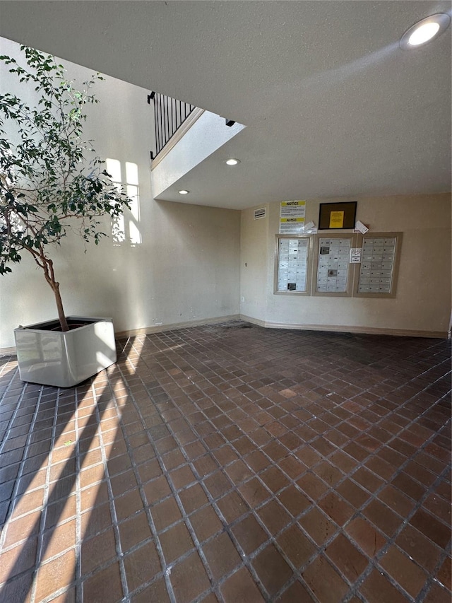 interior space with mail area