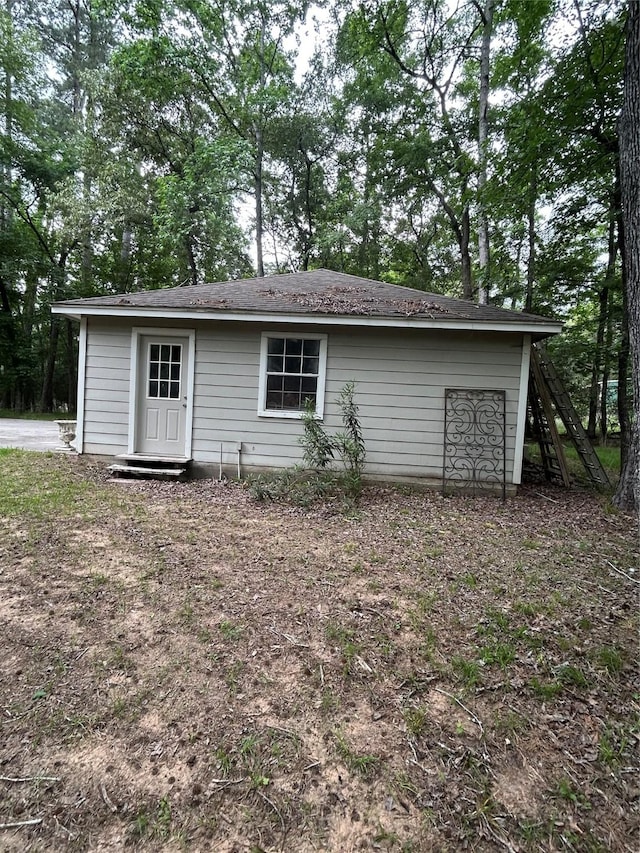 view of garage